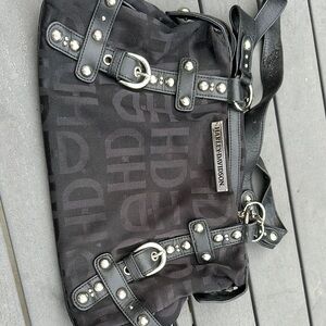 Harley-Davidson Black Tote with Edgy Silver Hardware